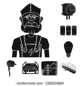 Vector design of electricity and electric sign. Set of electricity and energy vector icon for stock.