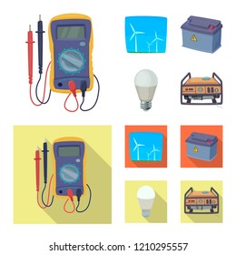 Vector design of electricity and electric sign. Collection of electricity and energy vector icon for stock.