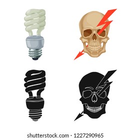 Vector design of electricity and electric sign. Collection of electricity and energy stock vector illustration.