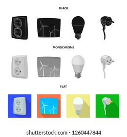 Vector design of electricity and electric sign. Set of electricity and energy vector icon for stock.