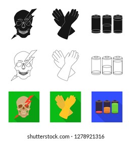 Vector design of electricity and electric sign. Collection of electricity and energy vector icon for stock.