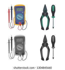 Vector design of electricity and electric sign. Set of electricity and energy vector icon for stock.