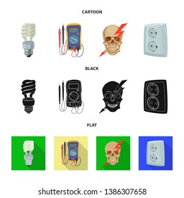 Vector design of electricity and electric sign. Collection of electricity and energy vector icon for stock.