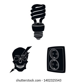 Vector design of electricity and electric sign. Set of electricity and energy stock vector illustration.