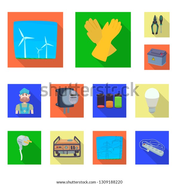 Vector design of\
electricity and electric sign. Collection of electricity and energy\
vector icon for stock.