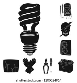 Vector design of electricity and electric symbol. Set of electricity and energy vector icon for stock.
