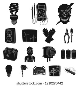Vector design of electricity and electric symbol. Set of electricity and energy vector icon for stock.