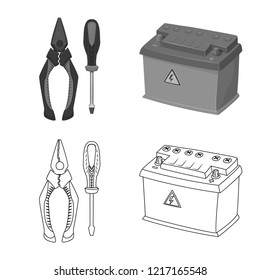 Vector design of electricity and electric symbol. Set of electricity and energy vector icon for stock.