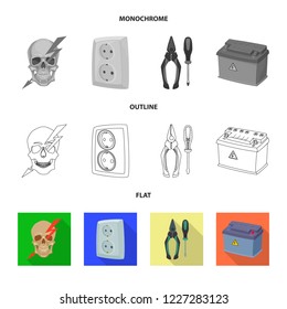 Vector design of electricity and electric symbol. Collection of electricity and energy stock symbol for web.