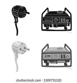 Vector design of electricity and electric symbol. Collection of electricity and energy stock symbol for web.
