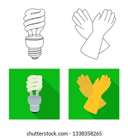 Vector design of electricity and electric symbol. Collection of electricity and energy stock symbol for web.