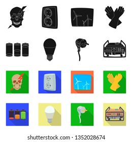 Vector design of electricity and electric symbol. Set of electricity and energy vector icon for stock.