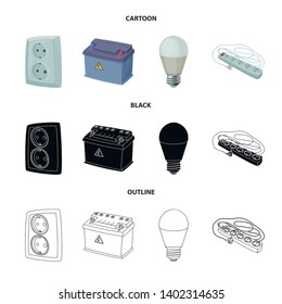 Vector design of electricity and electric symbol. Set of electricity and energy stock vector illustration.