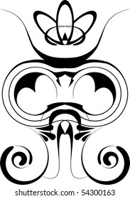 Simple Kraken Design Stencil Style Outline Stock Illustration ...