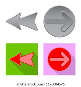 Vector design of element and arrow icon. Set of element and direction stock vector illustration.
