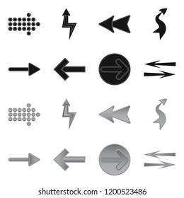 Vector design of element and arrow icon. Set of element and direction vector icon for stock.