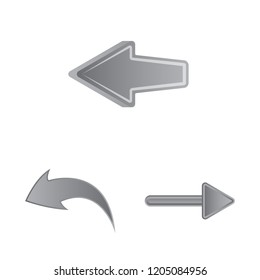 Vector design of element and arrow icon. Set of element and direction stock symbol for web.