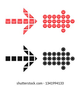 Vector design of element and arrow icon. Set of element and direction stock symbol for web.