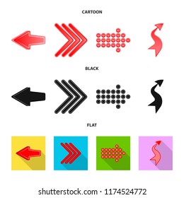 Vector design of element and arrow logo. Collection of element and direction vector icon for stock.