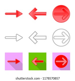 Vector design of element and arrow logo. Set of element and direction vector icon for stock.