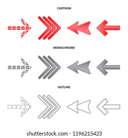Vector design of element and arrow logo. Collection of element and direction vector icon for stock.
