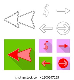 Vector design of element and arrow logo. Set of element and direction stock vector illustration.