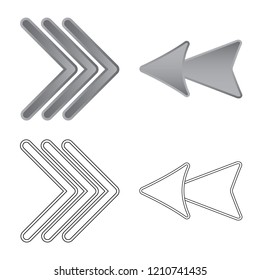 Vector design of element and arrow logo. Set of element and direction stock symbol for web.