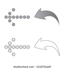 Vector design of element and arrow logo. Set of element and direction stock vector illustration.