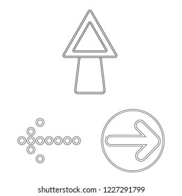Vector design of element and arrow logo. Collection of element and direction stock vector illustration.