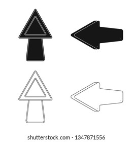 Vector design of element and arrow logo. Set of element and direction stock vector illustration.