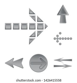 Vector design of element and arrow logo. Set of element and direction stock vector illustration.