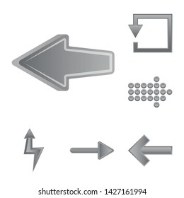 Vector design of element and arrow logo. Collection of element and direction stock symbol for web.