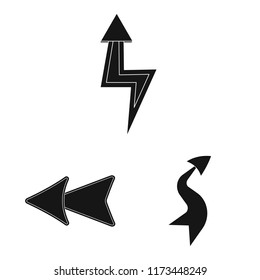 Vector design of element and arrow sign. Set of element and direction vector icon for stock.