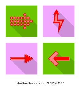 Vector design of element and arrow sign. Set of element and direction stock symbol for web.