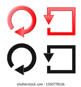 Vector design of element and arrow sign. Set of element and direction stock symbol for web.