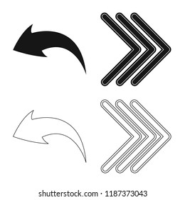 Vector design of element and arrow symbol. Collection of element and direction stock vector illustration.