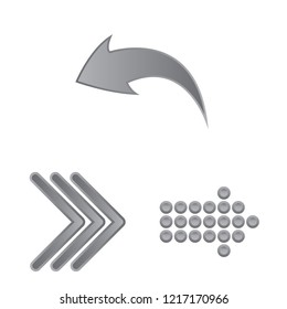 Vector design of element and arrow symbol. Set of element and direction vector icon for stock.