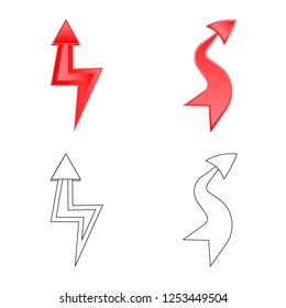 Vector design of element and arrow symbol. Set of element and direction stock vector illustration.