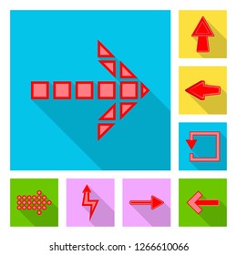 Vector design of element and arrow symbol. Collection of element and direction stock vector illustration.