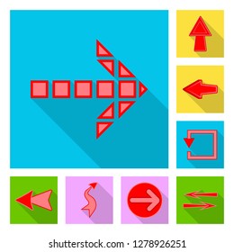 Vector design of element and arrow symbol. Collection of element and direction stock vector illustration.