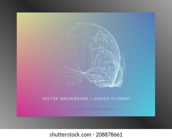 Vector design element and background, unusual underwater creature, on colorful gradient mesh.