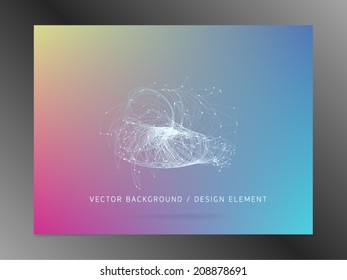 Vector design element and background, unusual underwater creature, on colorful gradient mesh.