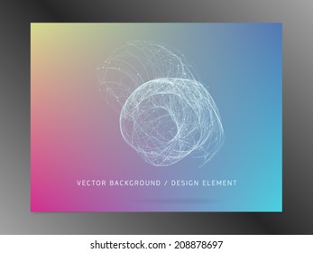 Vector design element and background, unusual underwater creature, on colorful gradient mesh.