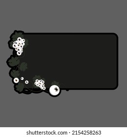 Vector design element: Banner. For Halloween holidays, websites with Gothic clothes, on a smartphone case, etc. Eyes and leaves.