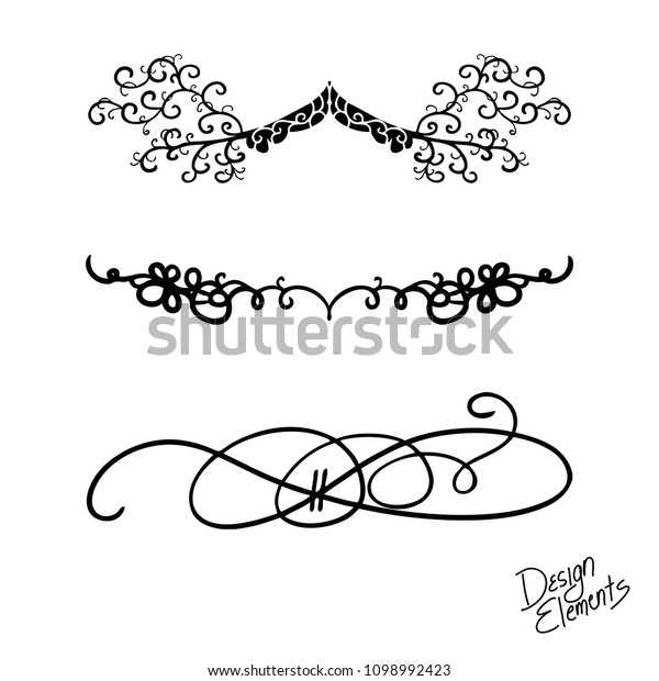 vector design
element, beautiful fancy curls and swirls divider or underline
design with black ink lines. Can be placed on any color. Pretty
wedding announcement clip-art.
