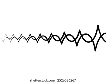 Elemento de design vetorial de linhas interligadas pretas sobre um fundo branco. Diagrama Amplitude. Vetor de fundo moderno. Padrão em preto e branco
