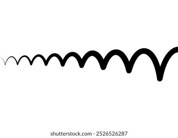 Vector design element with black line on white background. Diagram. Amplitude. Modern vector background. Black and white pattern. Sinusoid