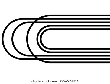 Vector design element from black thin lines on a white background in retro style. Striped pattern. Modern vector background.