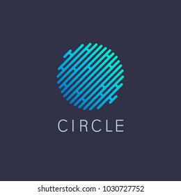 Vector design element for business. Blue circle sign