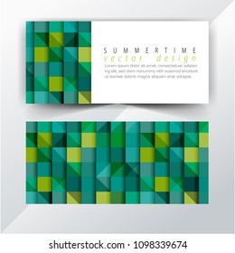 Vector design element. Business card in green.